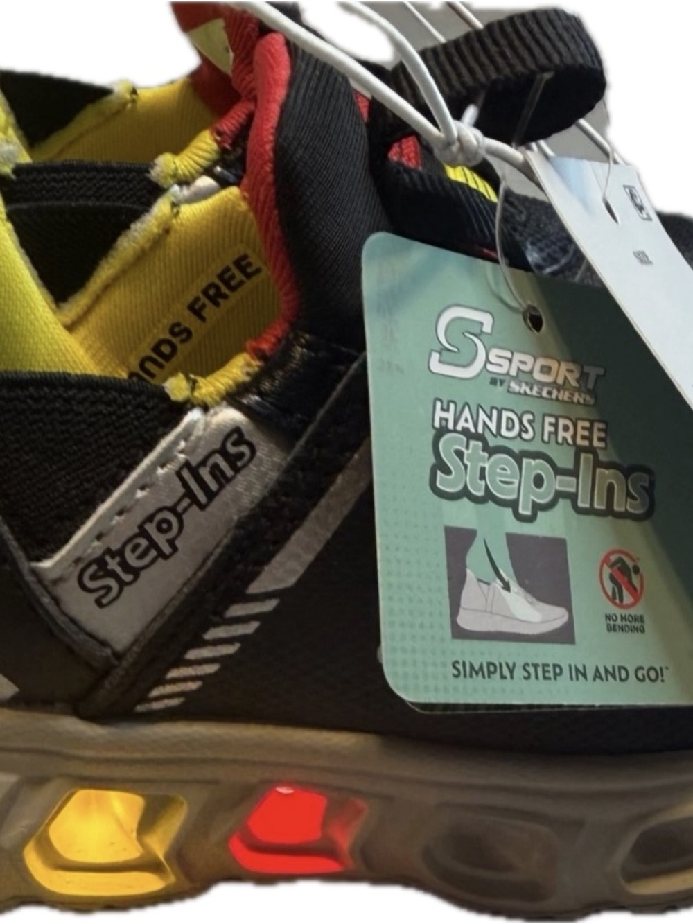 S Sport by Skechers Step-Ins Lights Boys Sneakers Size 12 Hands Free Black New - Picture 3 of 6